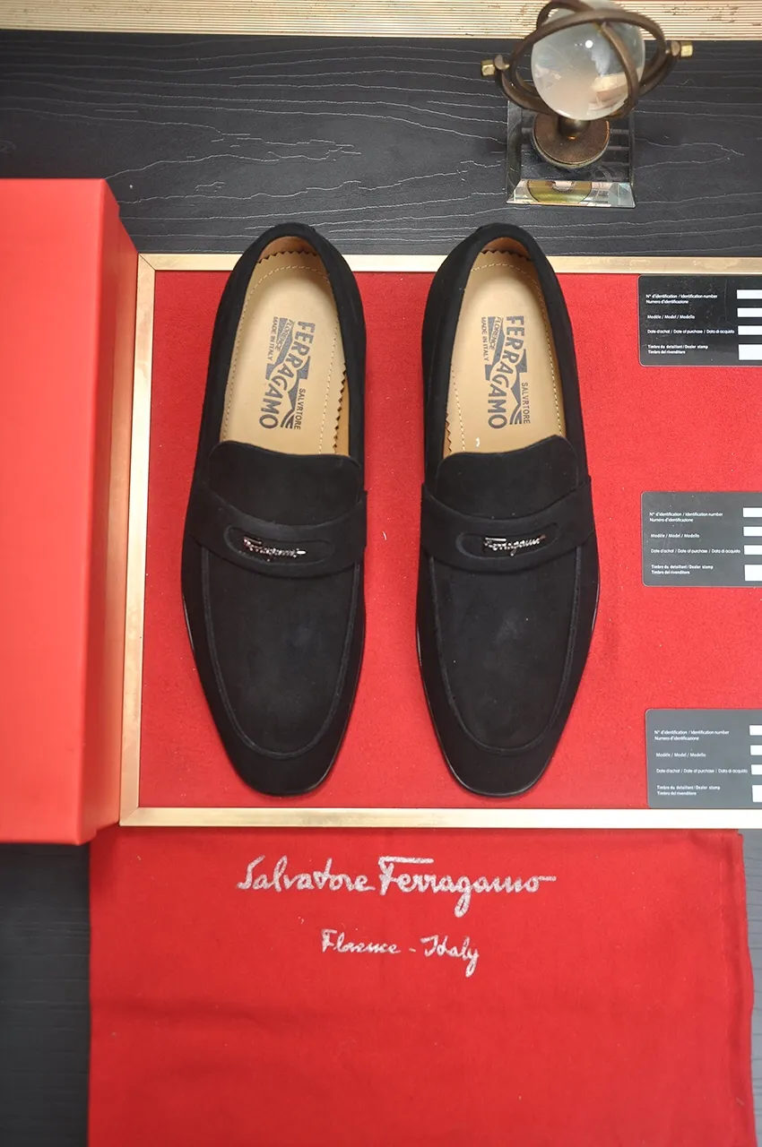 Men's shoes 💰520💶【Ferragamo/Ferragamo】The latest model in the counter. Original imported high-quality cowhide with open sides + imported 🐂 water-dyed cowhide lining + original luxury metal buckle + original combination outsole. No pressure for comparison. 38--45 (45 is custom-made and cannot be returned or exchanged)